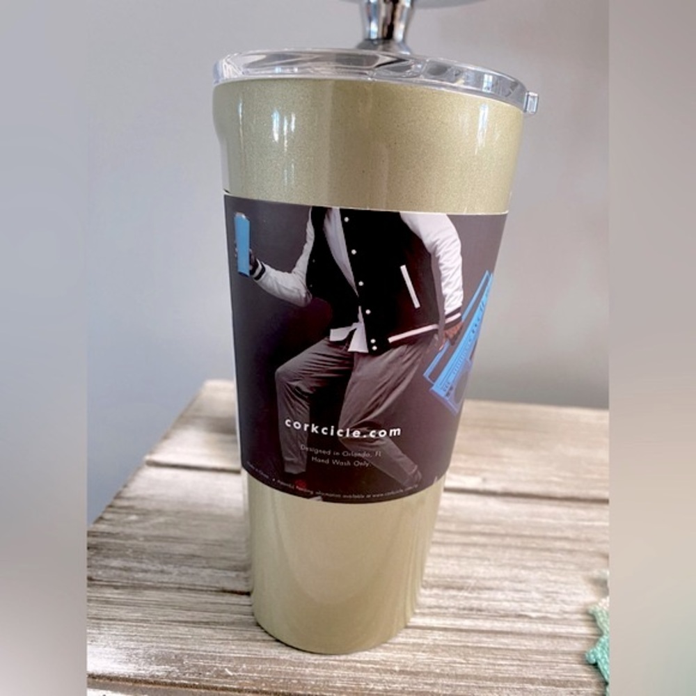 Corkcicle “Glampagne” Tumbler ✨ 16oz shimmer Sand Beige champagne color